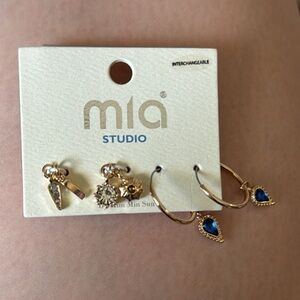 Mia Studio Collection Gold Dainty Hoop Earrings Boho Dainty Interchange Charms
